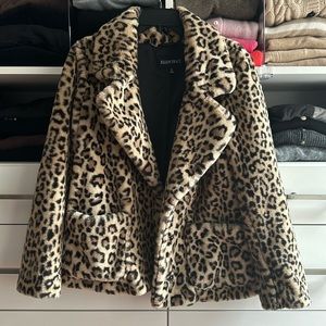 Leopard-Print Faux Fur Jacket
